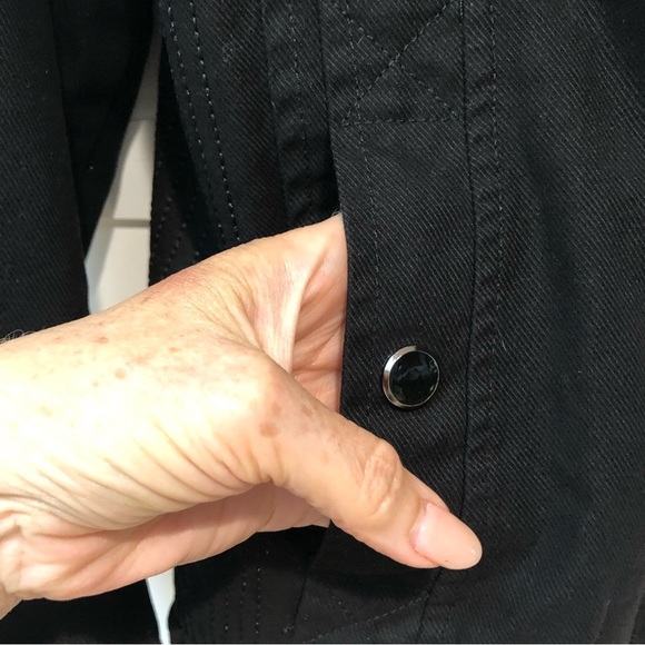 NWT Mens Wantdo black cotton zip up jacket cargo style multi pocket trucker M - Picture 7 of 12